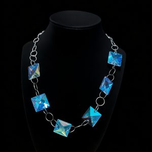 THE QUANTUM COLLECTION: Handcrafted Necklace "REALMS OF GLORY" Ft. Aurora Borealis Squares