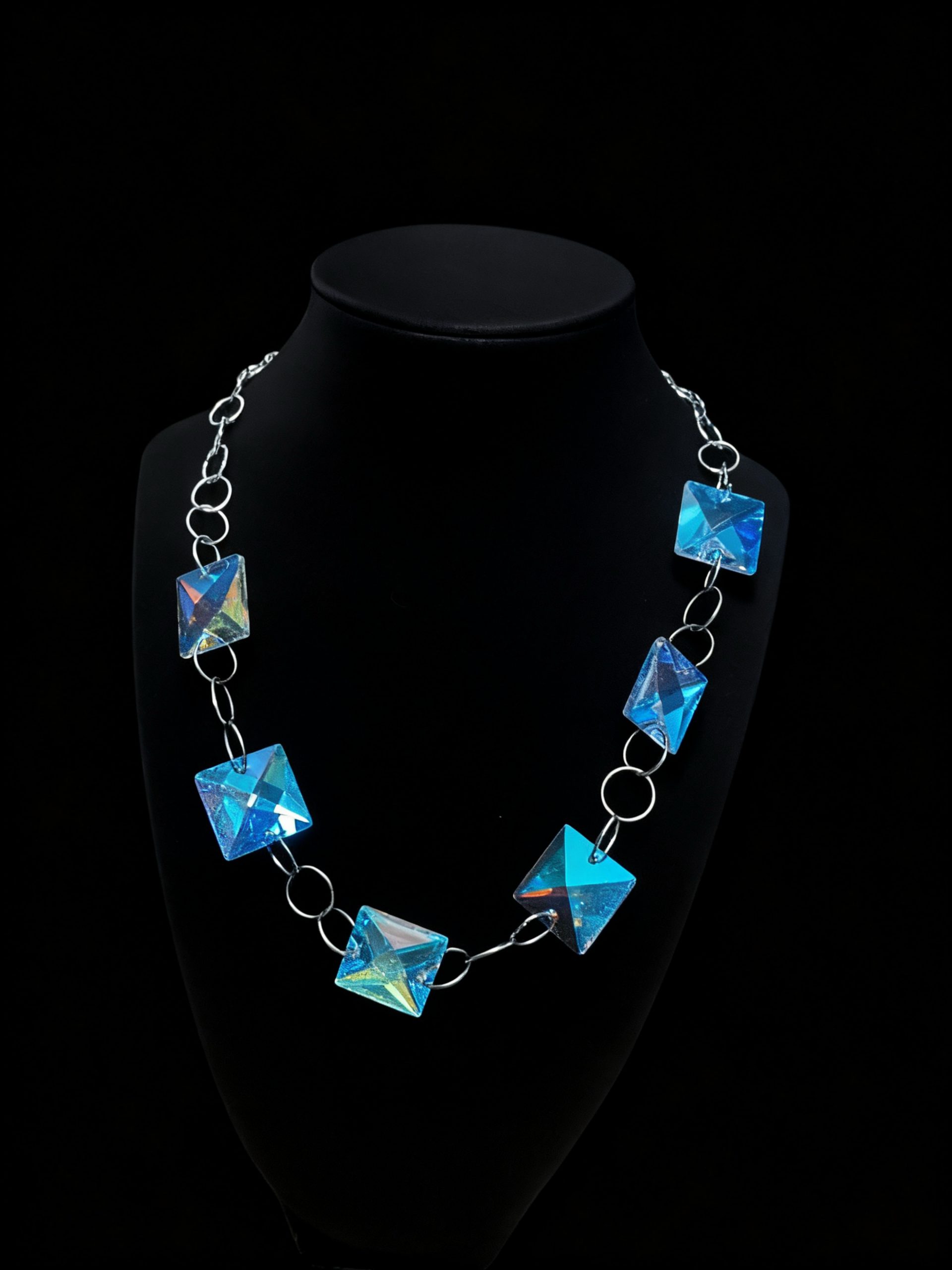 THE QUANTUM COLLECTION: Handcrafted Necklace "REALMS OF GLORY" Ft. Aurora Borealis Squares