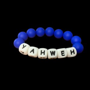 Handcrafted Bracelet "Yahweh" with Blue Beads