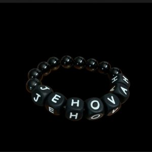 Handcrafted Bracelet "Jehova" with black beads