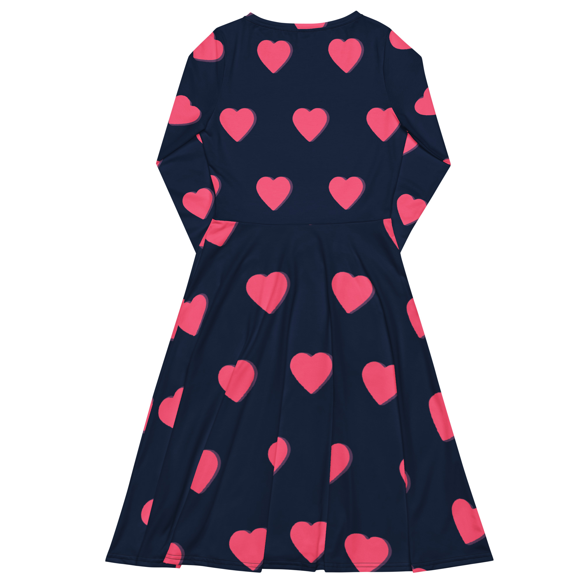 All-over print long sleeve midi dress - Image 2